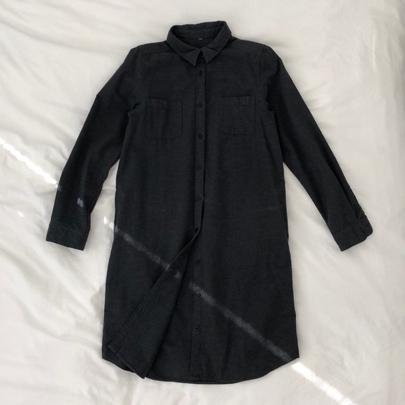 Muji Dresses & Skirts - Muji organic cotton flannel tunic shirt dress, S
